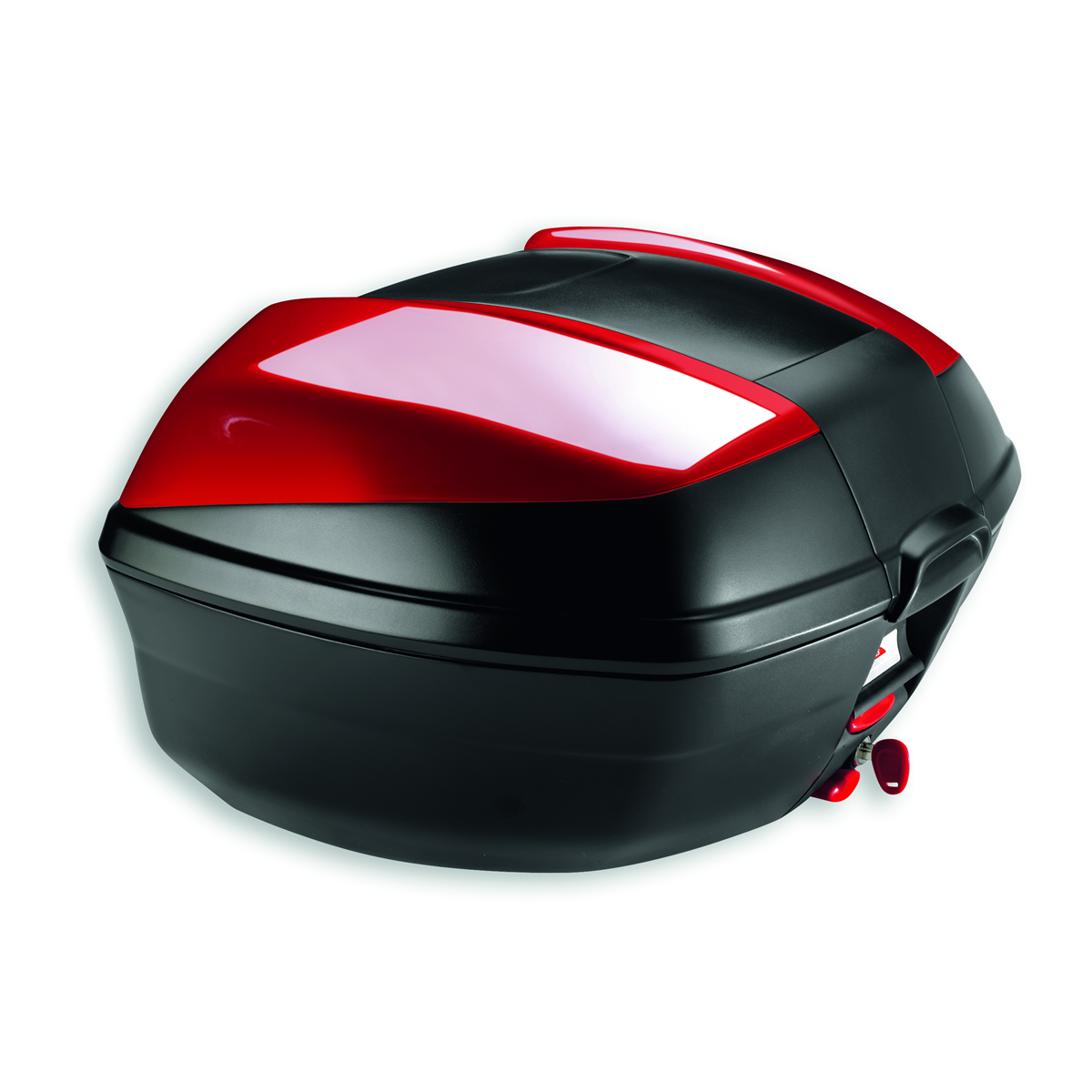 Ducati Top-case with painted cover and quick-release system integrated in  the vehicle.