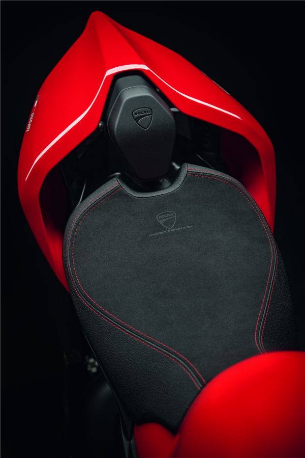 Ducati Racing seat in technical fabric.