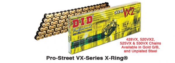 DID Pro-Street VX Series Motorcycle Chain (520 / 525 / 530)